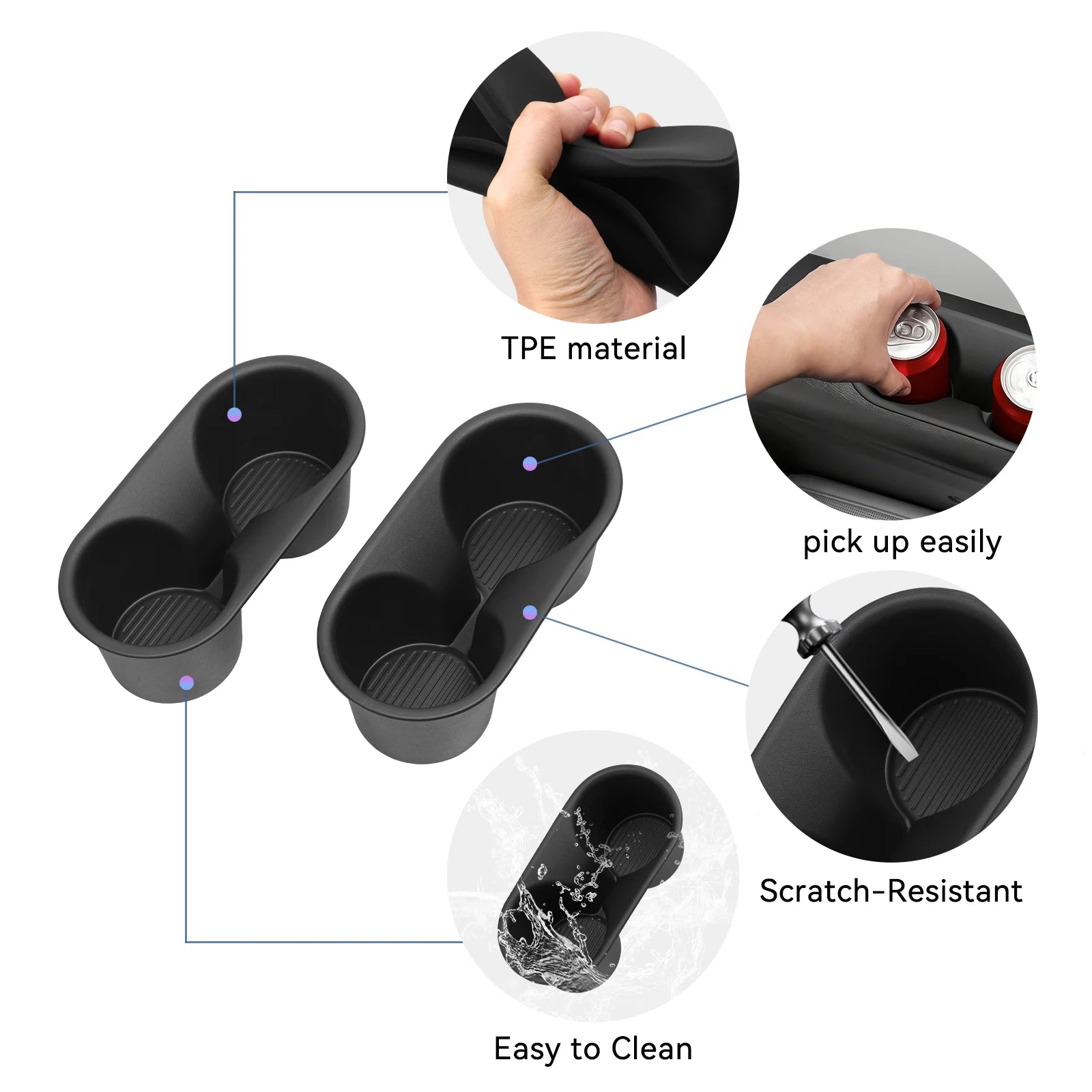 LUCKEASY for Hyundai Palisade 2026 Car Water Cup Holder The Third Row Door Side Drinks Cup Holder Storage Box Accessories 2pcs