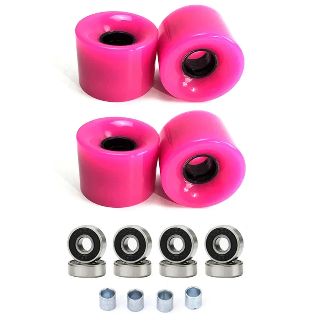 60x45mm 4Pcs Skateboard Wheels 78A PU with ABEC9 Bearings and Spacers Set for Longboards Cruisers and Street Skateboards