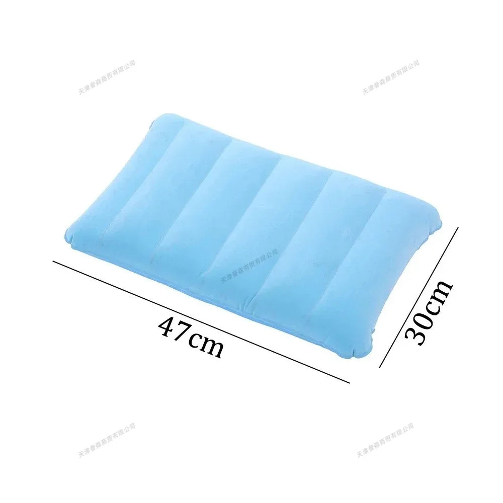 47x30cm Portable Inflatable Travel Pillow Soft Air Cushion for Plane Beach Office Outdoor Headrest Neck Back Support Sleep Aids