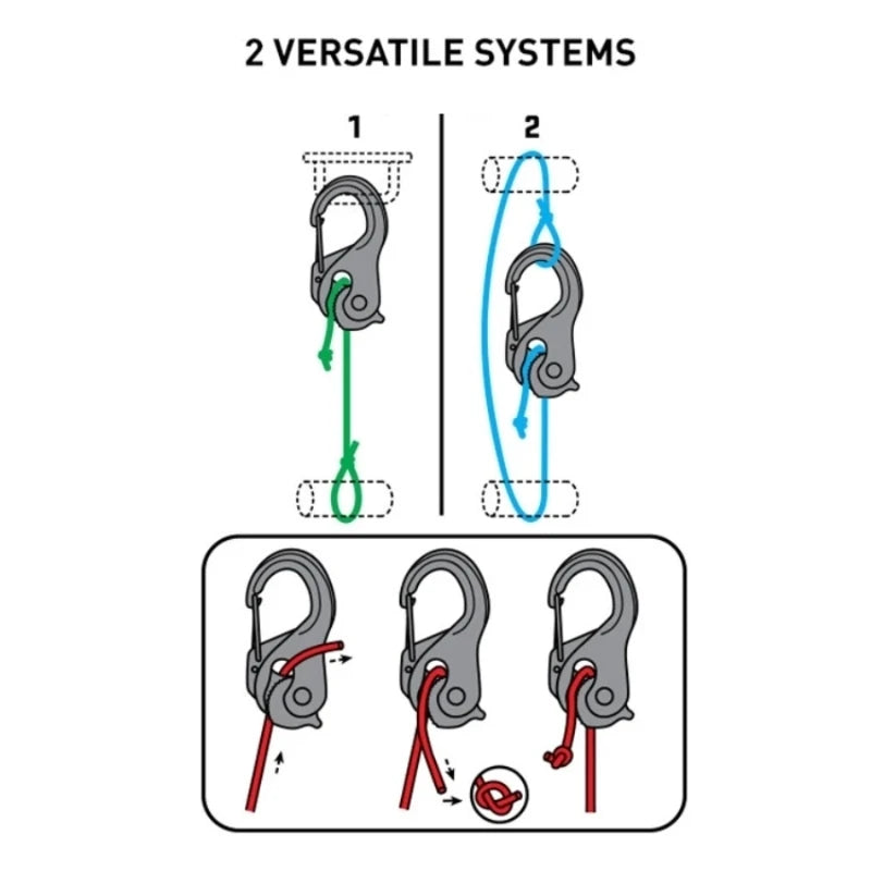 Rope Tightener Cast Aluminum Hanging Rope Hook Without Knotting Self-Locking Binding Fixed Cam Mechanism Trumpet Outdoor Tools