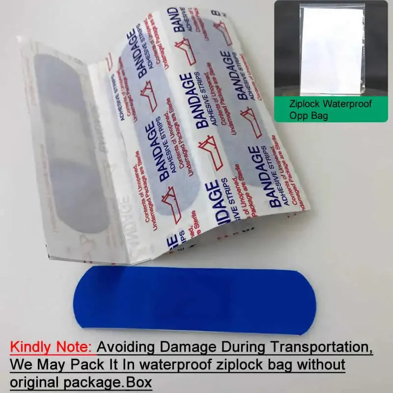 18/100pcs Blue Medical Band-Aid Waterproof Detectable Elastic Wound Adhesive Plaster First Aid Kits For Hotel Restaurant Chef