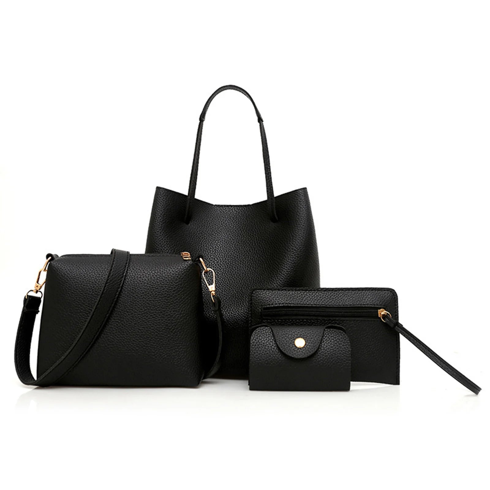 Matching Mother and Daughter Bag Set 4 Pcs Solid Color Shoulder Crossbody Bag for Women European Style Tote Handbag