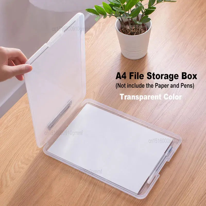 A4 Paper File Document Storage Box With Folder Clip Writing Board WordPad Office School Stationery Holder Organizer Case 8 Color