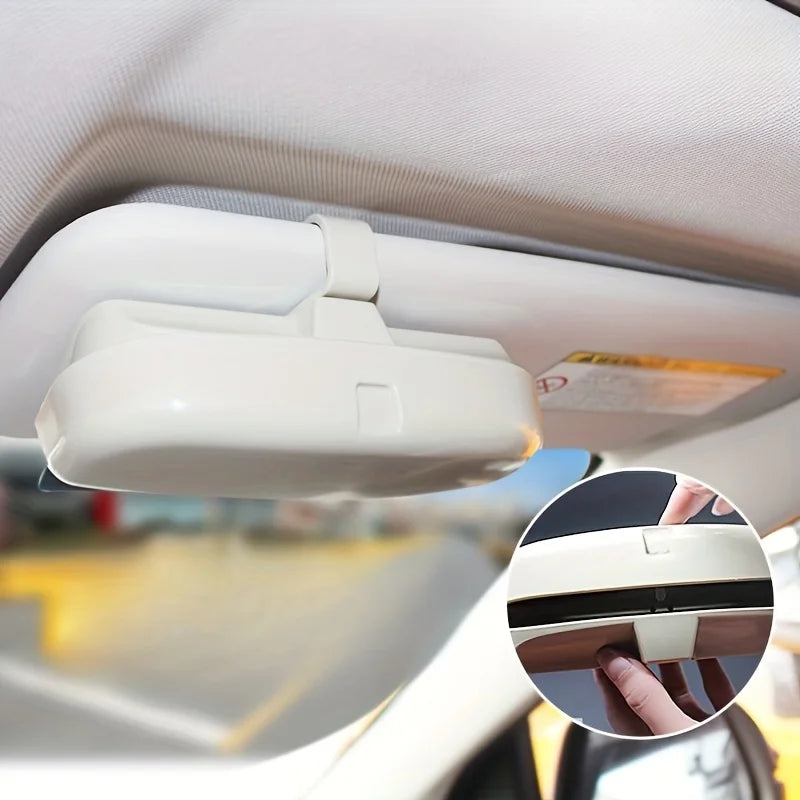 Lcars Car Sun Visor Storage Box, Car-Mounted Glasses Case, No Drilling Required for Installation, Sun Visor Sunglasses Storage Clip, Car Interior Sunglasses Storage Box, Universal Model Suitable for Most Cars, Car Sun Visor A