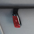 Universal Bling Car Glasses Holder for Car Sun Visor Crystal Rhinestones Eyeglasses Hanger Mount with Ticket Card Clip