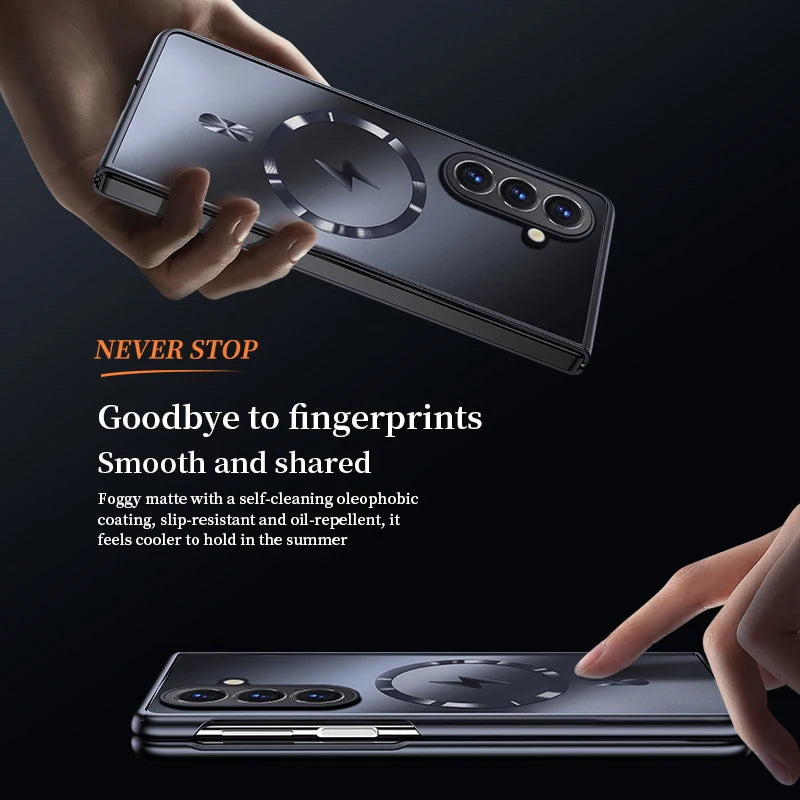Plating Matte for Magsafe Magnetic Case for Samsung Galaxy Z Fold 8 Ultra 7 6 5 4 3 Wireless Charging Shockproof Protector Cover