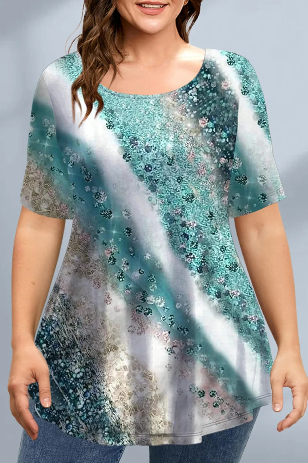 Summer Fashion 3D Printed Women's Short-sleeved T-shirt Harajuku Plus Size Casual Shirt Round Neck Women's Street Top T-shirt