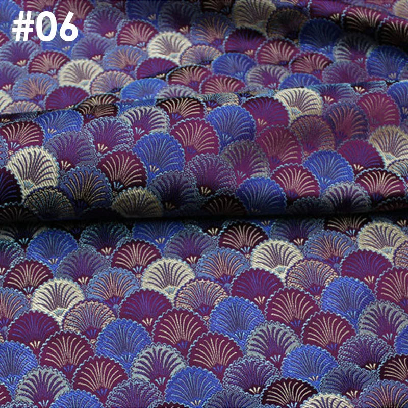 50x75cm Brocade Jacquard Fabric Ginkgo Leaf Design Faux Silk Material For Hanfu Mongolian Robe Cheongsam Costume DIY