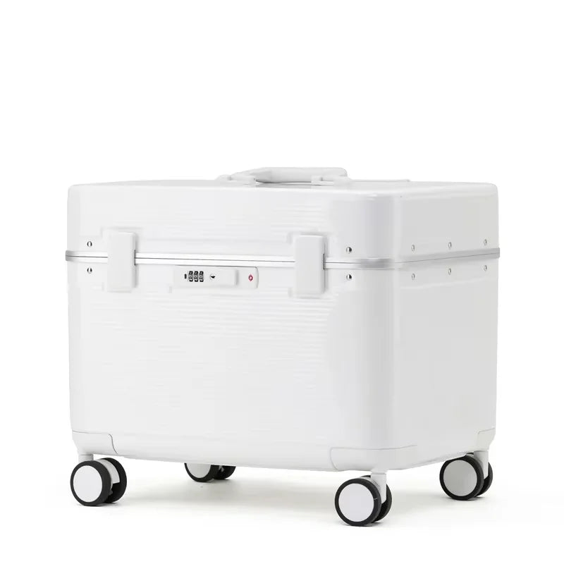 Bunnyfly 18" Aluminum Alloy Frame Spinner Suitcase Camera Trolley Pilot Luggage Bag with Wheels Photography Equipment Case