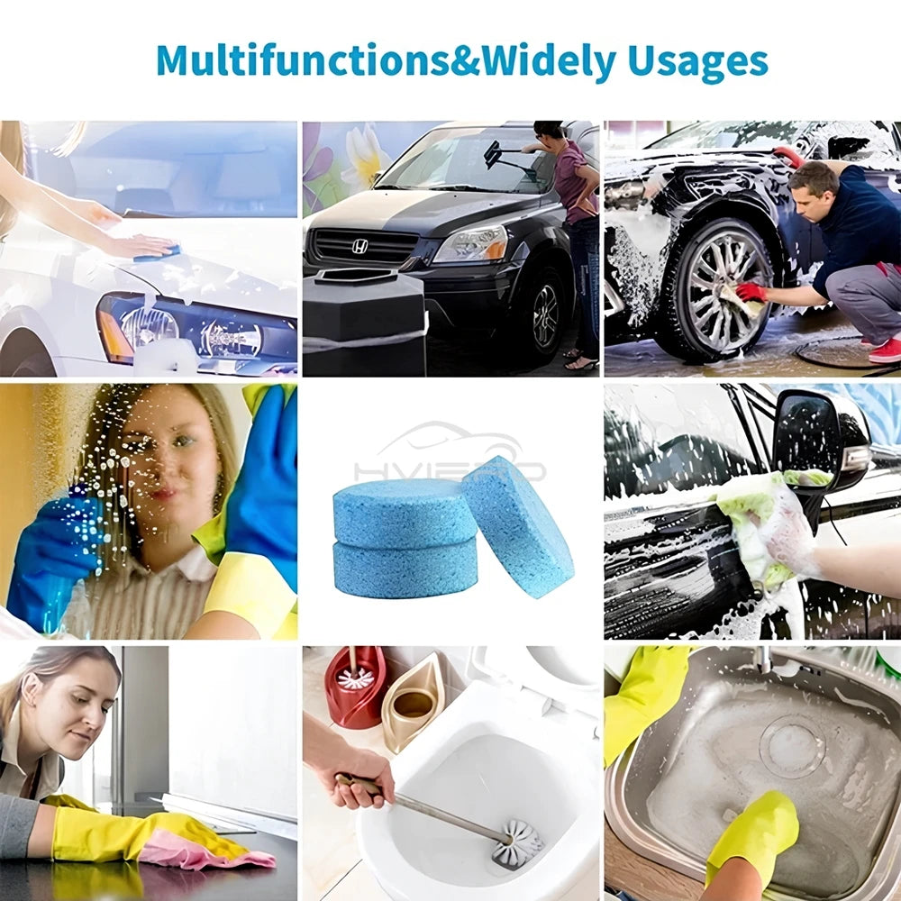 20/40/60Pcs Solid Cleaner Car Windshield Wiper Effervescent Tablet Strong Decontamination Auto Glass Toilet Cleaning Accessories