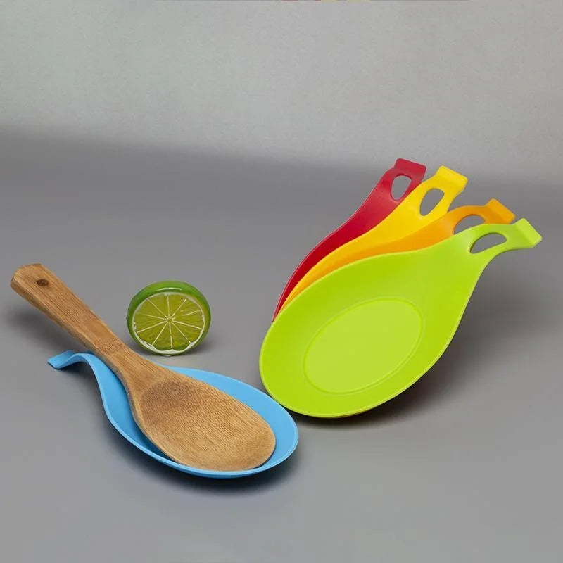 Silicone Spoon Holder Rest Pad Kitchen Utensils Spatula Eggbeater Heat Resistant Placemat Tray Insulation Mats Kitchen Tools