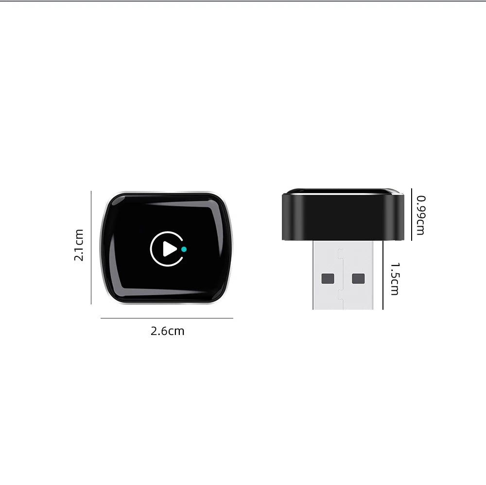 2-in-1 Wireless CarPlay and Android Auto Adapter - Plug-and-play, fast auto-connect, USB/USB-C ports, essential car accessory
