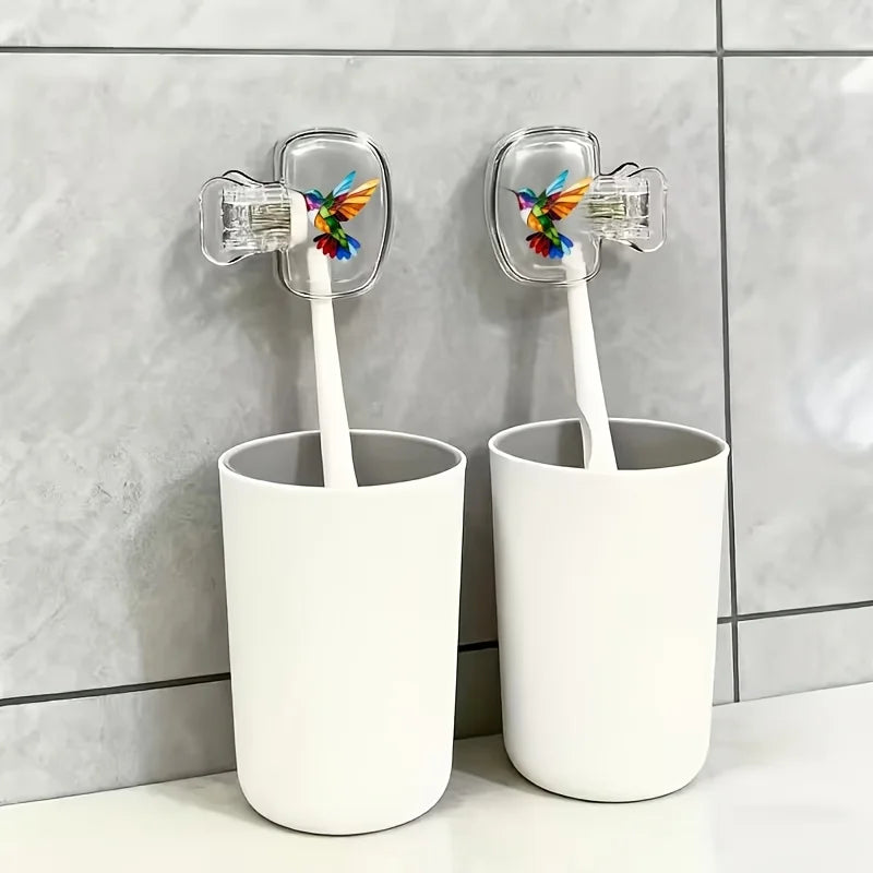 2pcs Colorful Hummingbird Portable Dustproof Odorless Toothbrush Case Ventilation Holes to Keep Brush Heads Clean And Dry Gifts