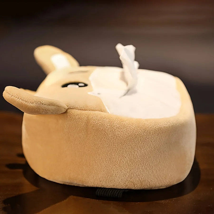 1Pc Cute Cartoon Plush Tissue Storage Bag Hanging Tissue Box for Car Seat Back Armrest Sun Visor Interior Decor Accessory Friend