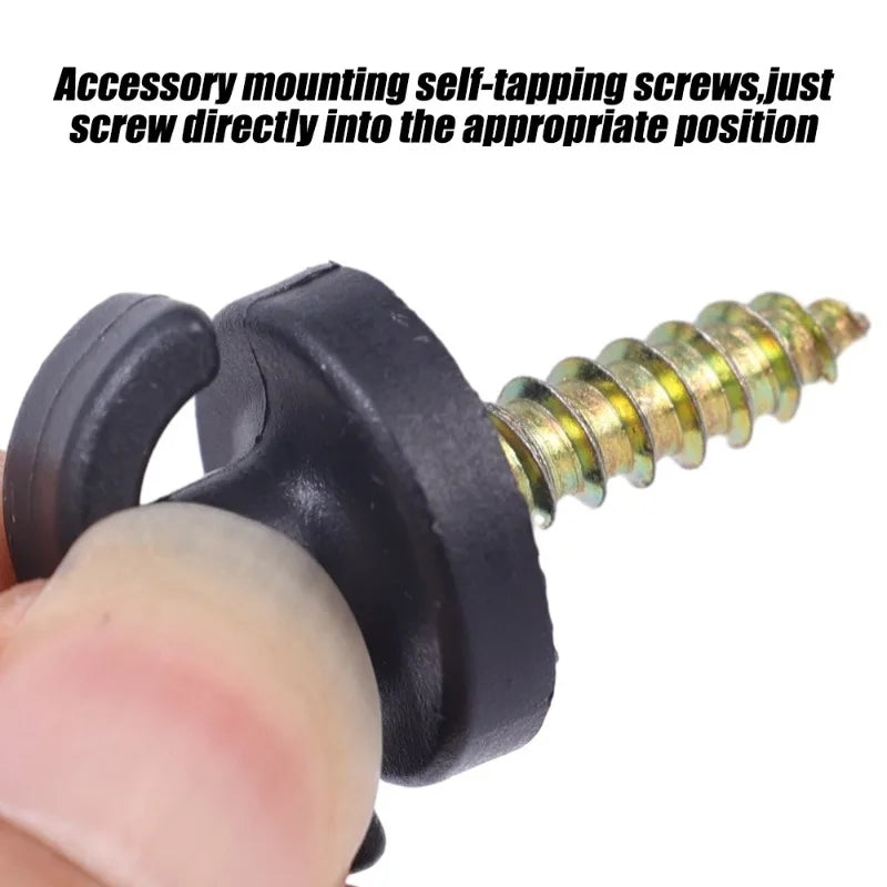 Car Mesh Pocket Hooks Seat Mesh Buckle Hanger Car Interior Trunk Screw Fixing Hook Ring Storage Mesh Pocket Mount Clip Universal