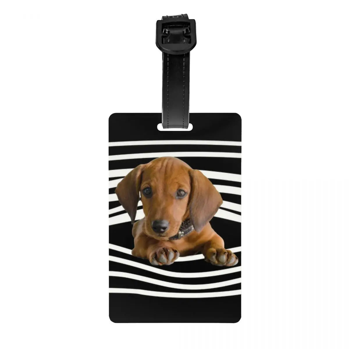 Custom Dachshunds Dog Luggage Tag Privacy Protection Badger Sausage Wiener Baggage Tags Travel Bag Labels Suitcase