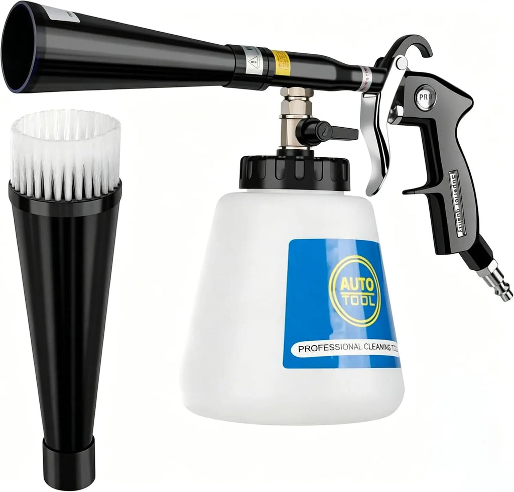 For Tornado Car Cleaning Gun High-Pressure Air Blow Gun1L Liquid Bottle-Metal Dump Tube Deep Cleaning Interior Dirt Dust Removal