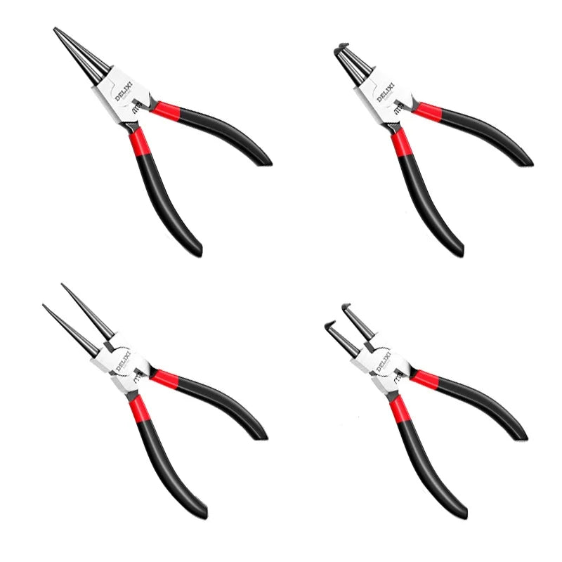 9 inch Snap Ring Pliers Set Heavy Duty Internal/External Circlip Pliers Kit Straight Bent Jaw for Ring Remover Retaining