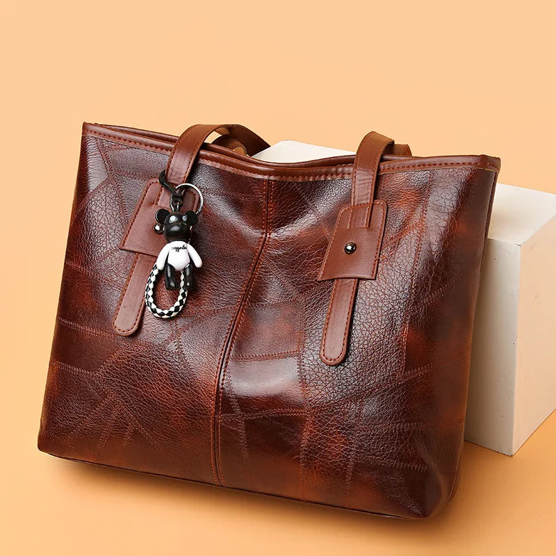 Trendy Women's  New Large Capacity Tote Bag with Horizontal Square Zipper Single Shoulder Handbag
