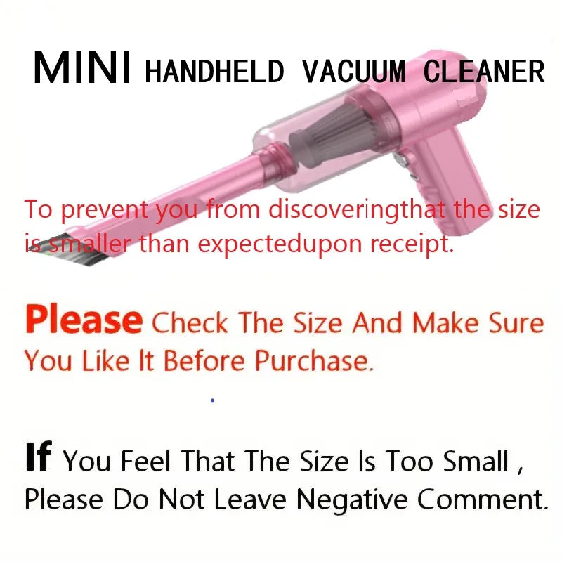 Car Vacuum Cleaner, Mini Portable Vacuum Cleaner, Multifunctional, Suitable for Car, Keyboard Cleaning, Pet Hair Cleaning