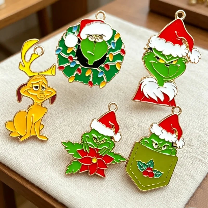 10pcs Christmas Cute Cartoon Bag Phone Chain Pendant Bracelet Necklace DIY Handmade Accessories