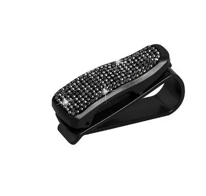 Diamond Glasses Holders Car Sun Visor Sunglasses Eyeglasses Mount With Ticket Card Clip Car Interior Accessories Glasses Holder