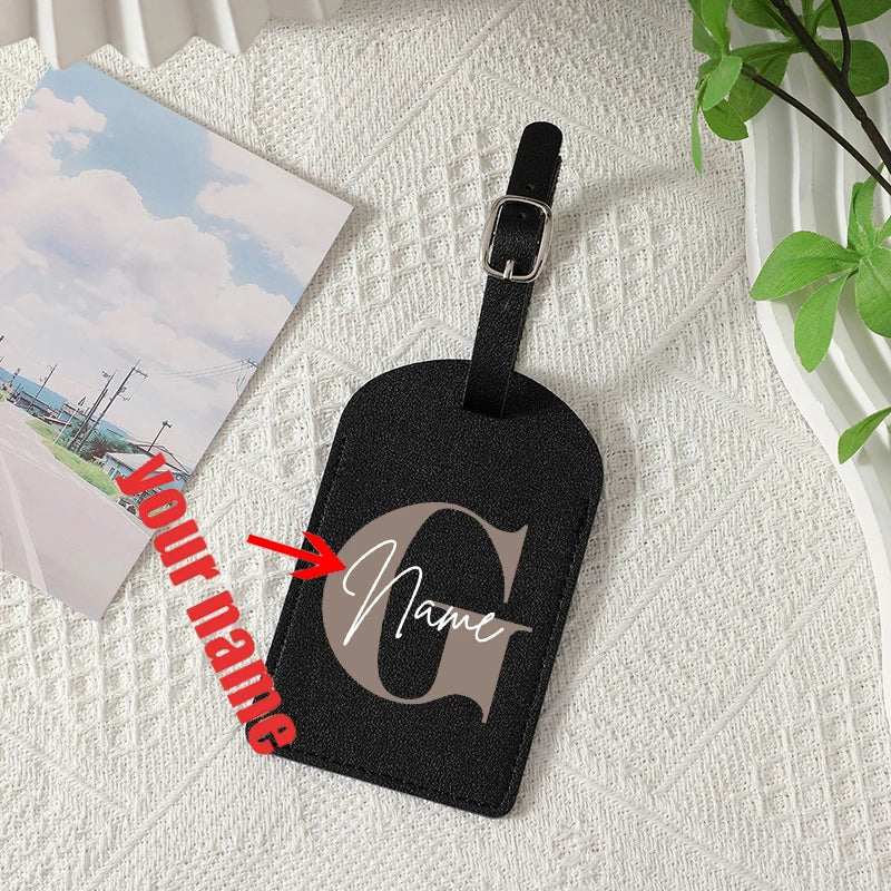 A-Z Initial Personalized Name Luggage Tag 26 Letters Custom Name Luggage Boarding Tags Travel Id Identification Luggage Tag Gift