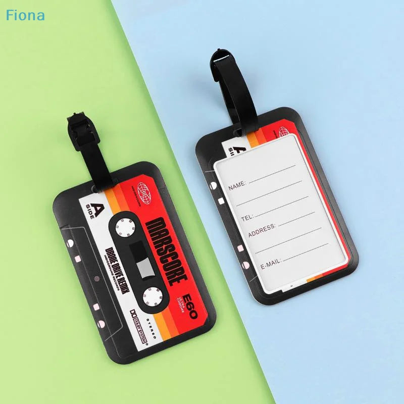 1Pcs Suitcase Backpack Anti-Lost Listing ID Card Holder Vintage Colorful Tape Plastics Baggage Tag Fashion Luggage Accessories