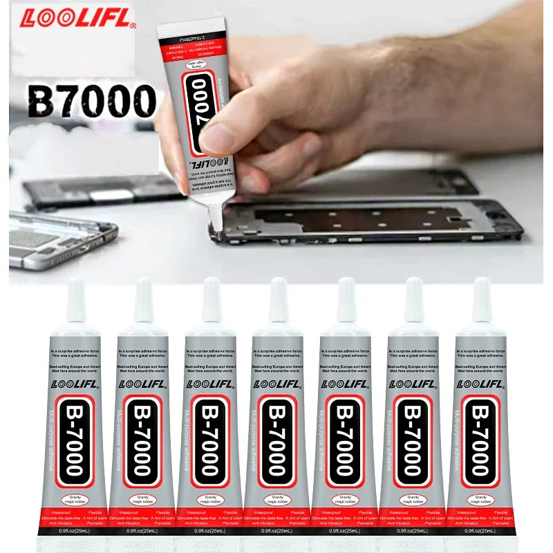 B7000 Super Clear Quick Dry Adhesive Black Contact Cell Phone Tablet Repair Adhesive Maintenance Back Cover Medium Repair