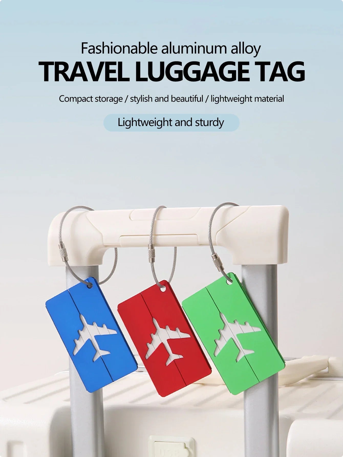 1/10pcs Premium Aluminum Travel ID Tag Durable Luggage Identification Business Card Holder Stylish Portable Luggage Tag Bag