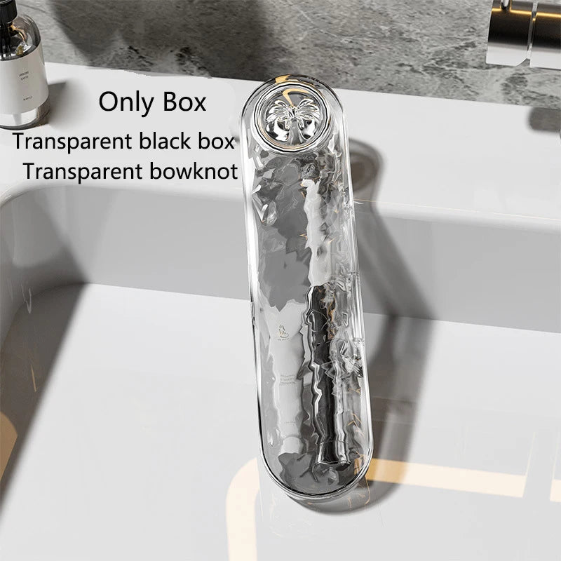 New Travel Homeuse Portable Toothbrush Storage Box Dustproof Toothbrush Boxes Cute Bowknot Water Ripple Tooth brush Cover Case
