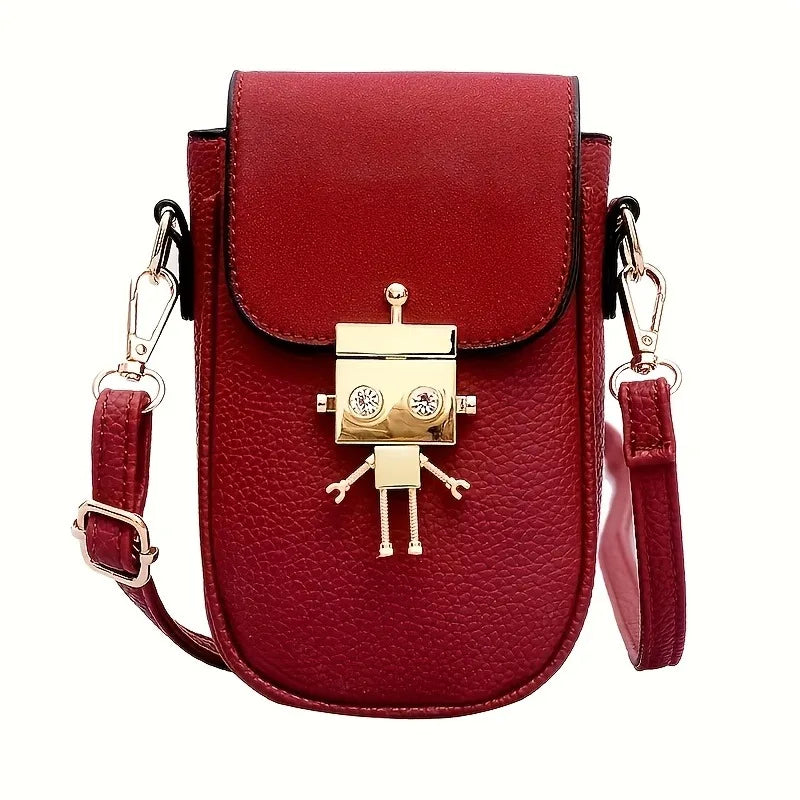 1pc Robot Shape Metal Bag Lock DIY Push Button Purse Lock Hardware Accessories
