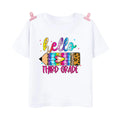 Hello First Grade Leopard Printed Kids Shirt 1-5 Grade Child Back To School Outfit  T-shirt Boys Girls Short Sleeve Tee Clothes