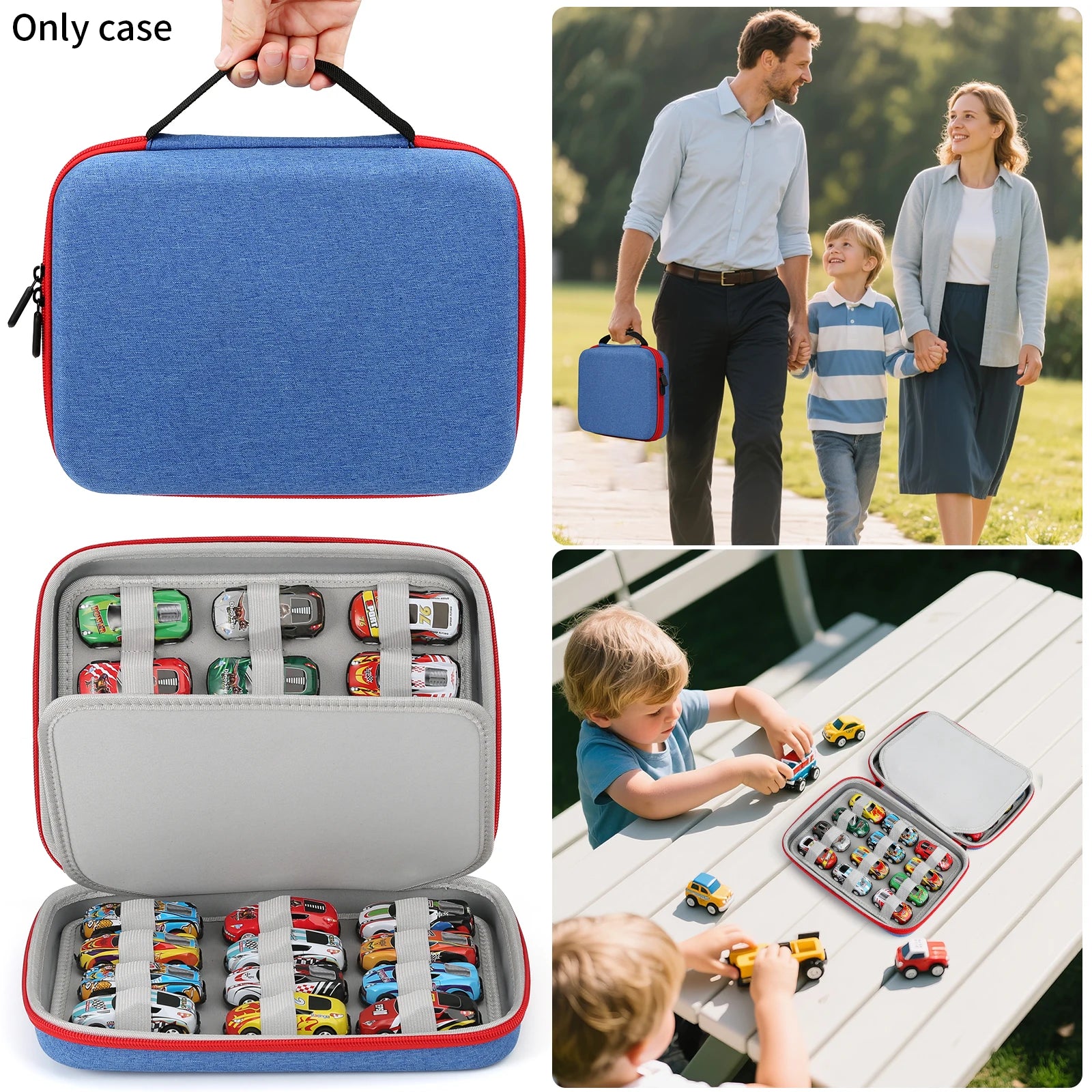 Toy Car Organizer Carrying Case for Matchbox Cars, Portable Carrying Container Carrier Holder Fit for Mini Cars, Diecast Cars St