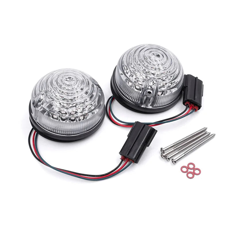 2Pcs Waterproof Smoked Lens 73mm Round Red Lamp Tail Brake Stop Light For Land Rover Defender 90/110 1983-2016
