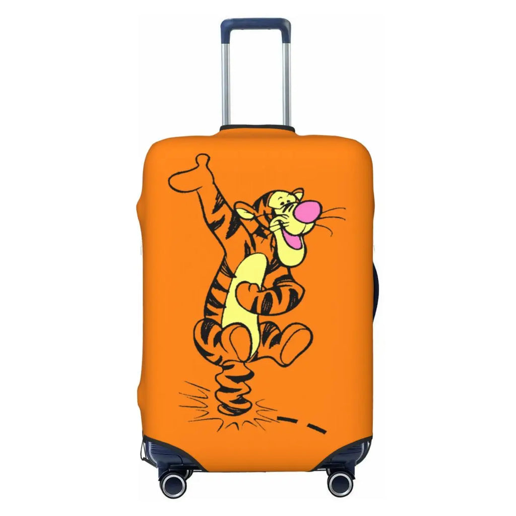 Custom My Friends Cartoon T-Tigger Pooh Luggage Cover Elastic Cartoon Travel Suitcase Protective Covers Suit For 18-32 inch