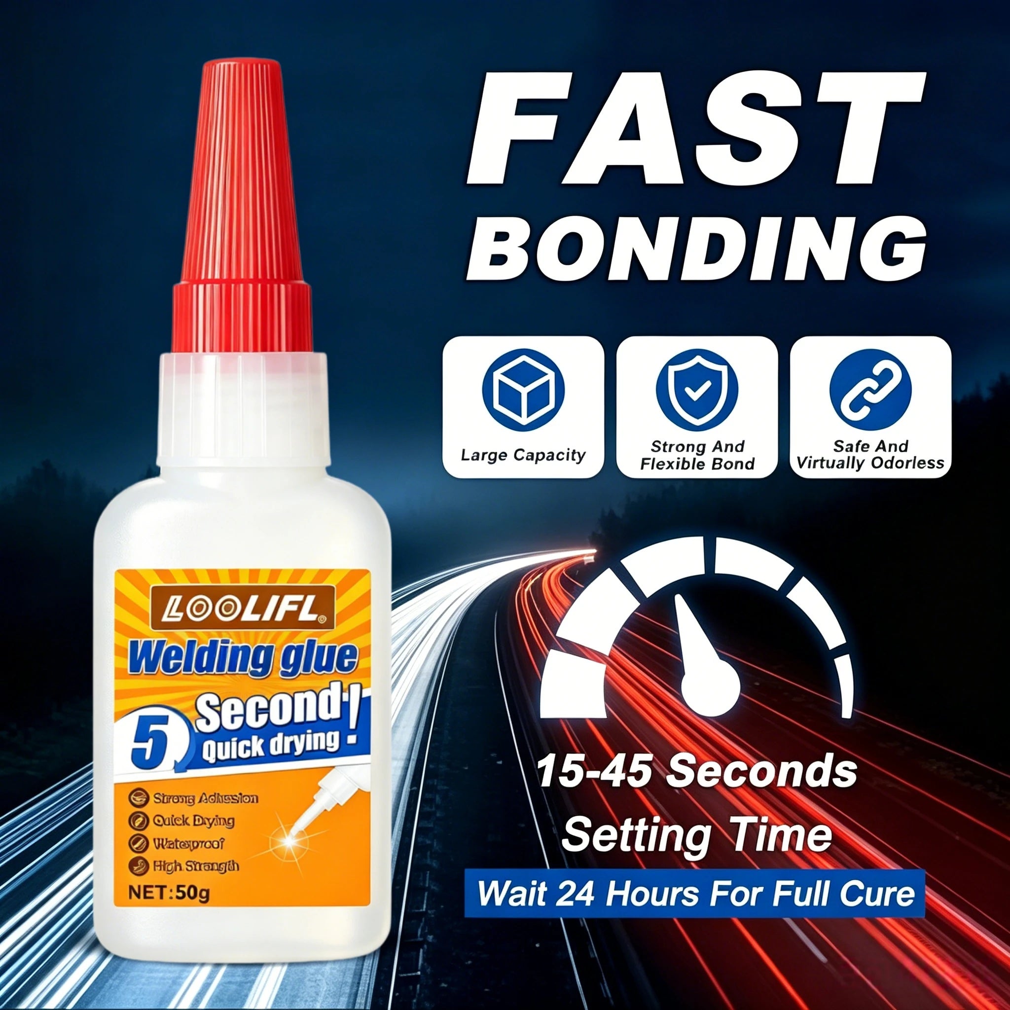 50g Dry Oily Welding Super Glue Waterproof Instant Adhesive With Nozzles For Metal Ceramic Shoe Wood Glass DIY Daily Repair