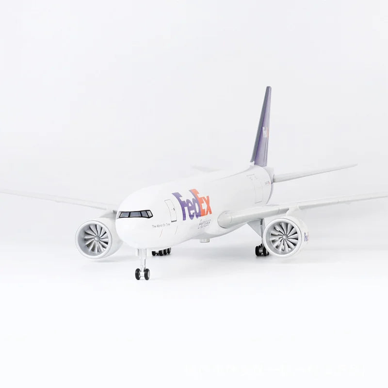 47cm Resin Model Aircraft B777 Fedex Cargo Airways Diecast 1/157 Scale Airplanes With Display Stand For Aviation Hobby Ornaments