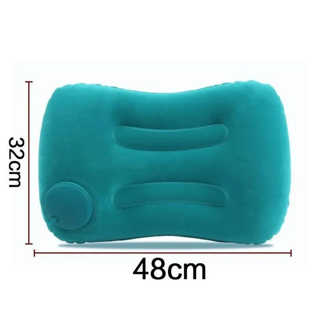 Portable Inflatable Car Airplane Travel Neck Pillow Lumbar Neck Inflatable Pillow Folding Press Pillow Home Office Neck Cushion