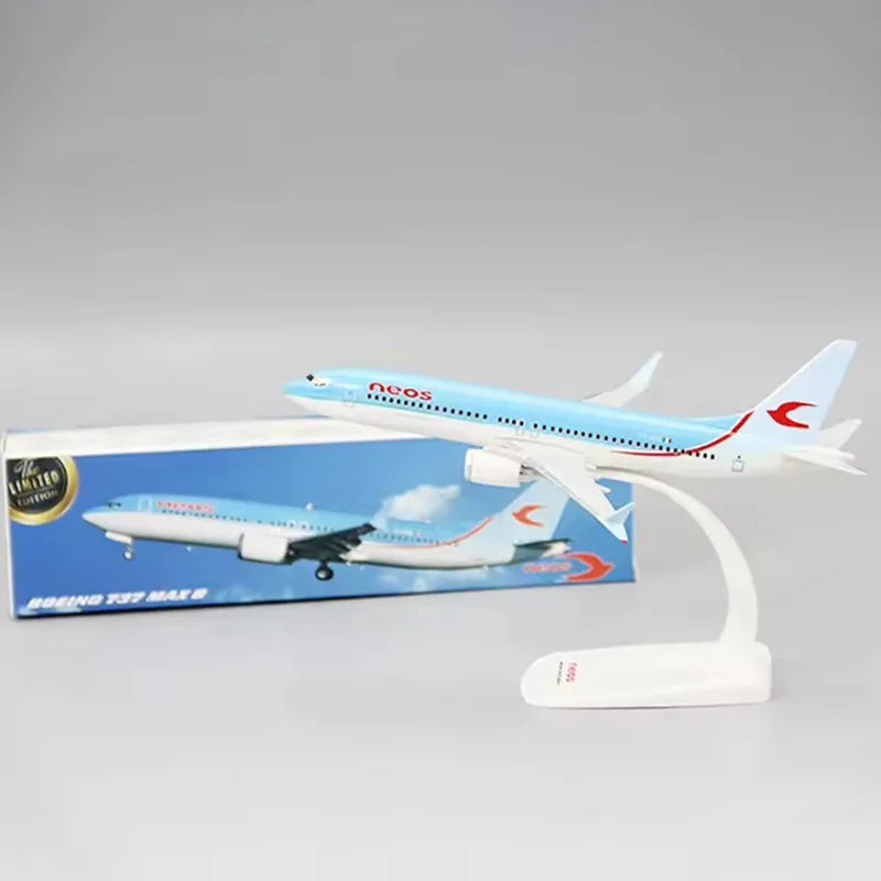 1:200 Scale B737 MAX8 Neos Airlines ABS Plastic Airplane Aircraft Plane Model Toy Assembly Resin Collection Display Gifts Fans