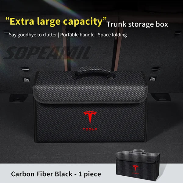 For Tesla Model 3 Model Y Model X Model S Roadster Car Organizer Trunk Storage Bag Auto Multiues Storage Box Stowing Tidying Box
