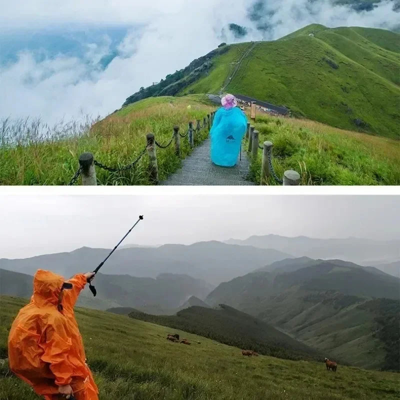 3F UL GEAR Zippered Sleeve Raincoat 15D/210T Nylon Waterproof PU5000MM Outdoor Ultralight Cycling Hiking Jackets Poncho Raincoat