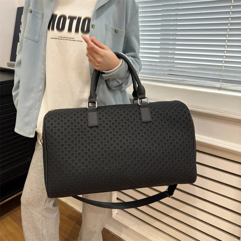 Large Capacity Travel Bag Simple Pure Color Handheld Fitness Swimming Leisure Outdoor Bag Breathable Durable Polyester
