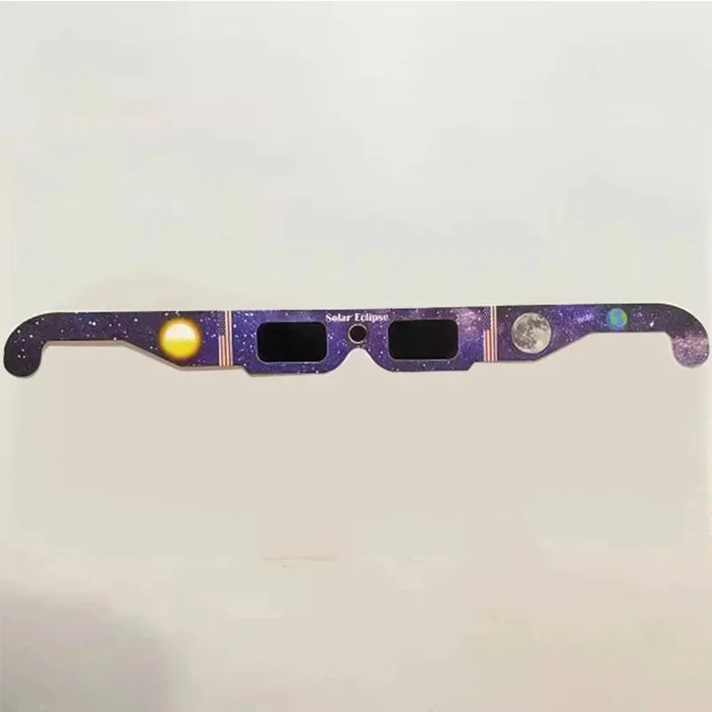 2026 Disposable Solar Eclipse Paper Glasses 0.05mm PET Lens Safe Anti UV Sun Viewing Eyewear Outdoor Solar Observation Goggles