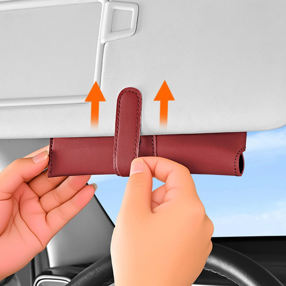 leat Car Glasses Box Portable Car Sunglasses Holder Multi-functional Case Anti-Scratch Eyeglasses Protection Box Car Accessories