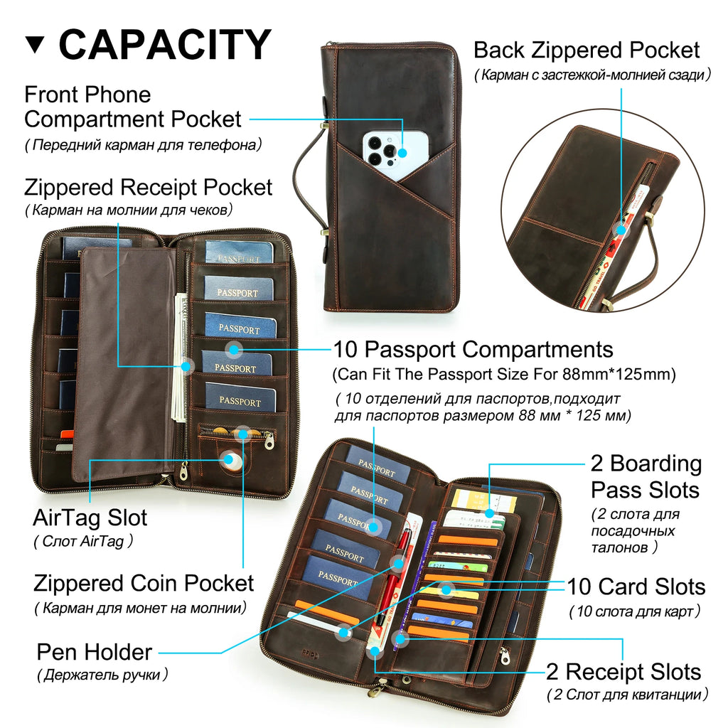 Passport packs Wallet Family Travel Passport Holder Document Case Organizer Cardholder Clutch RFID Anti Theft Anti Lost