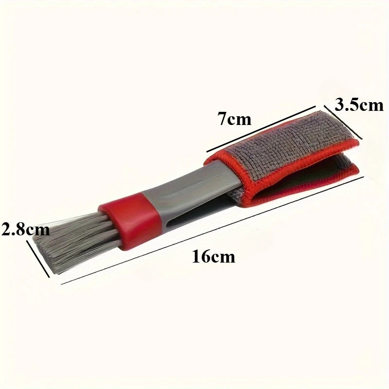 Car Air Conditioner & Dashboard Brush Soft Bristle Double Head Cleaning Supplies for Car Vents & Gaps