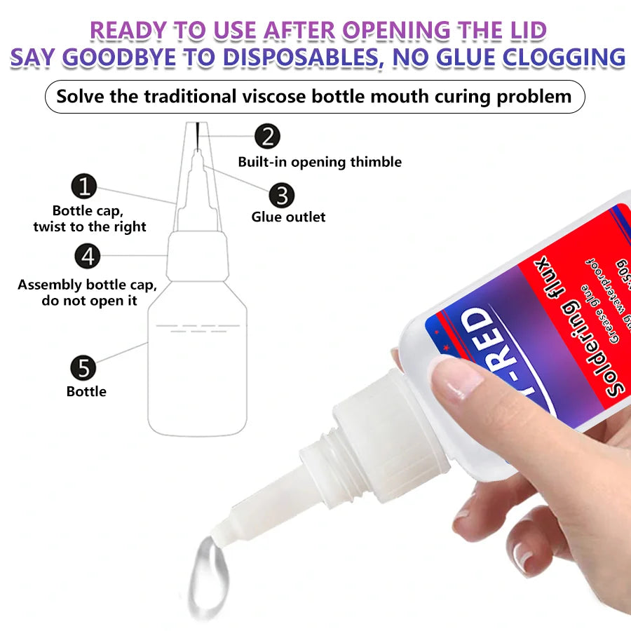50g Instant Fast Super Glue Universal Welding Adhesive High Temperature Resistant Strong Repair Glue for Metal Ceramic Plastic