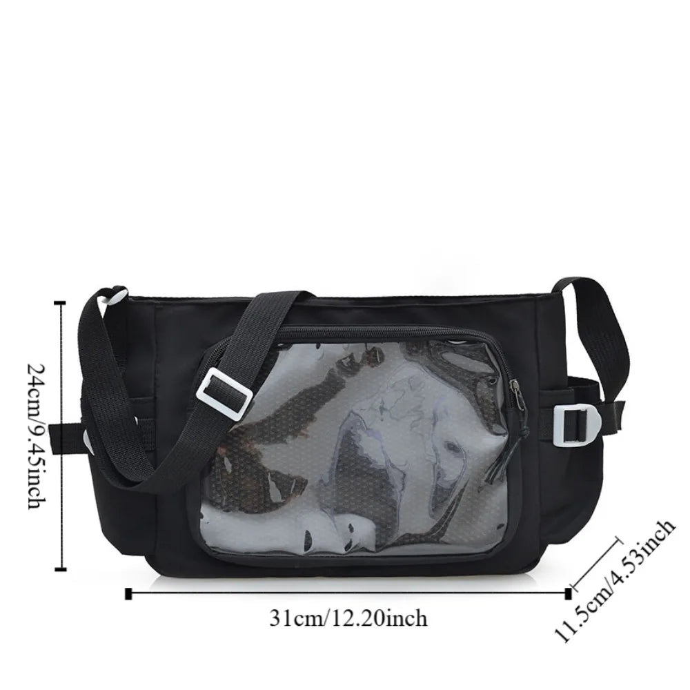 Zipper Bag Solid Color Itabag Nylon Cotton Doll Bag Transparent Bags Wallet Idol Merchandise Storage Shoulder Bag Gift