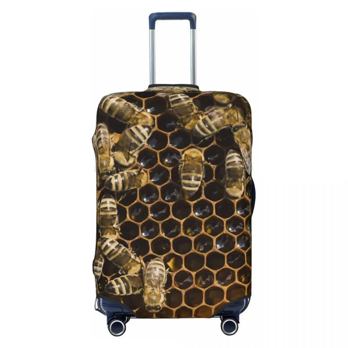 Honeycomb With Bees Suitcase Cover Elastic Cute Honey Bumblebee Luggage Protective Covers for 18-32 inch
